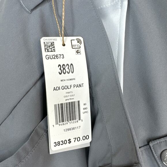 Adidas Adicolor Primegreen Grey Golf Pants Mens Size 38Wx30L (GU2673) - Picture 6 of 7